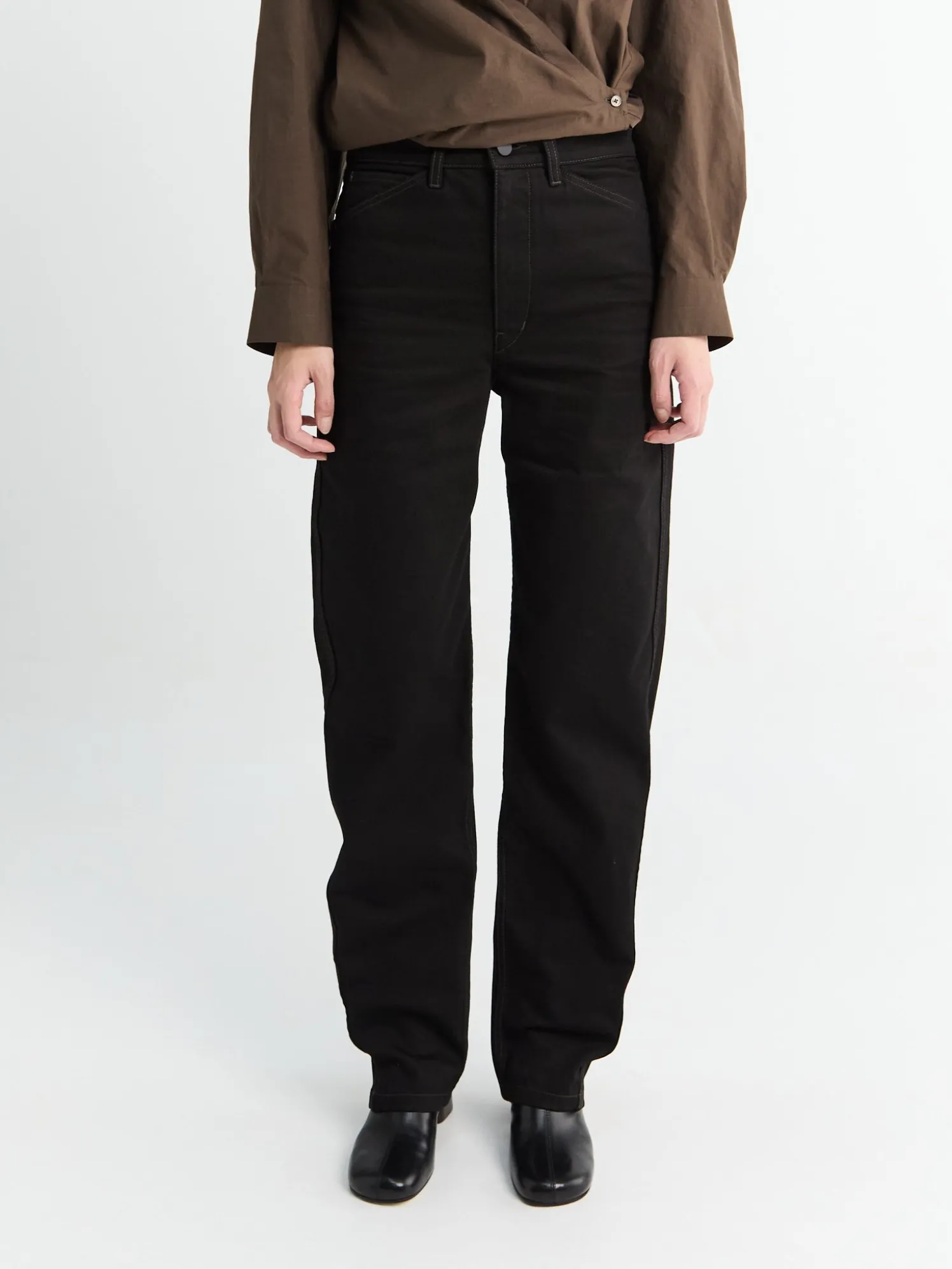 Five Pockets Twisted Bukser i Sort