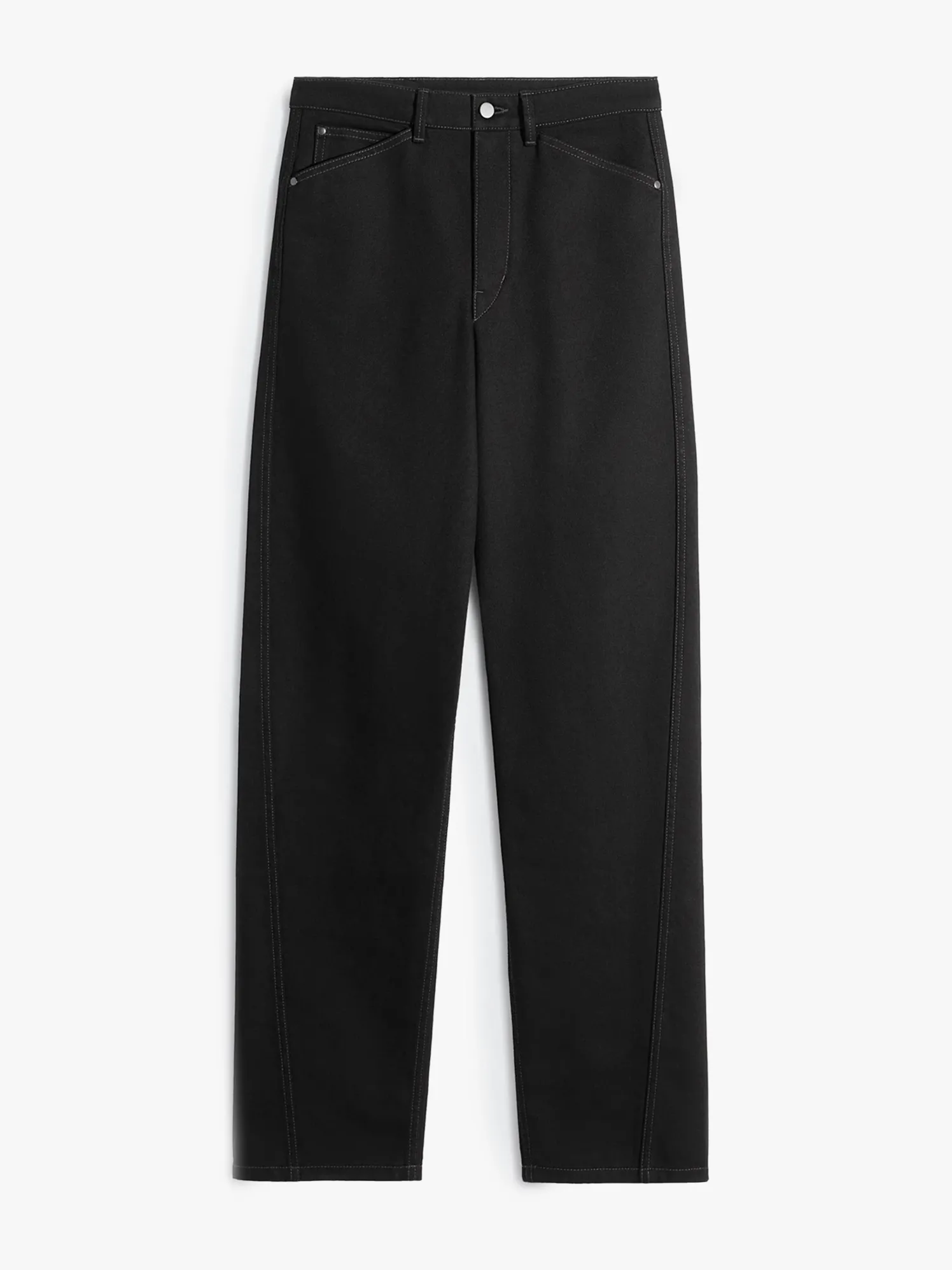 Five Pockets Twisted Bukser i Sort