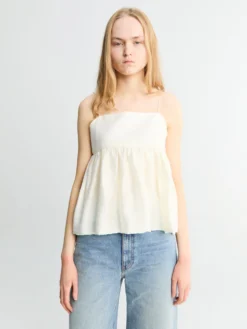 Flared Bustier Blouse i Ivory