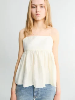 Flared Bustier Blouse i Ivory
