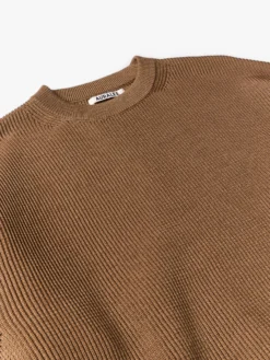 Flat Yarn Rib Knit i Lysebrun