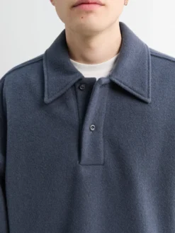 Fleece Polo i Ardoise