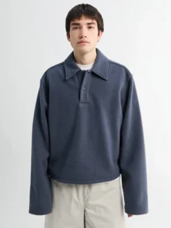 Fleece Polo i Ardoise