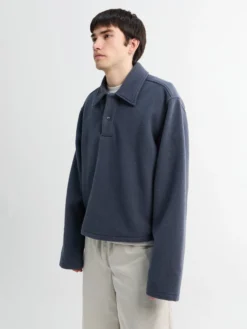 Fleece Polo i Ardoise