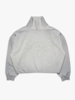 Fleece Sweatshirt with Logo i Grey Melange