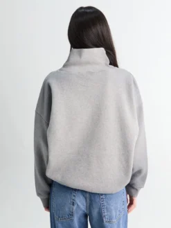 Fleece Sweatshirt with Logo i Grey Melange