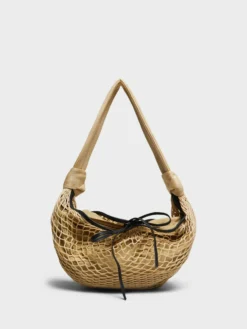 Fortune Croissant Filt Taske i Lys Beige