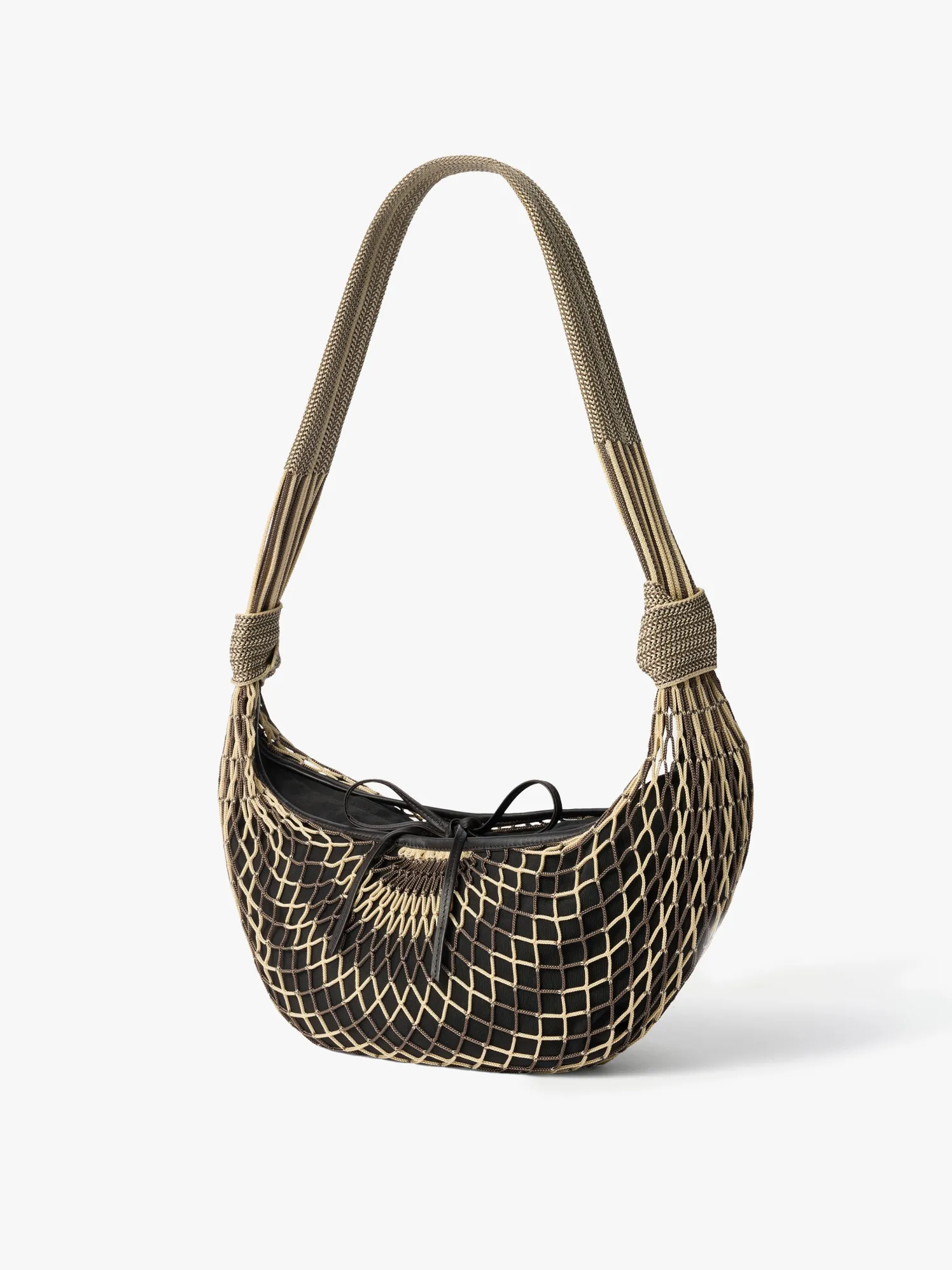 Fortune Croissant Filt-taske i Light Beige/Marron Glace