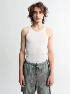 Francis Jersey Rib Cotton Tank Top i Hvid