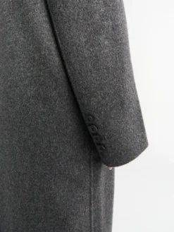 Gaia Double Breasted Frakke i Dark Grey Melange