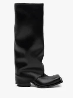 Havva Chunky Heel Trouser Boots i Sort