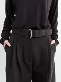 Hibi Double Pleat Belted Pants i Black Grape