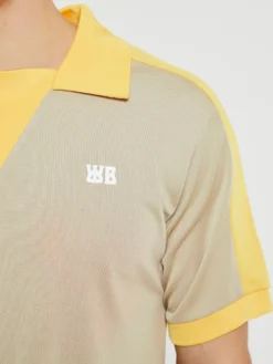 Home Jersey Polo i Beige og Gul