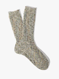 Homespun Art Yarn Crew Socks i Khaki