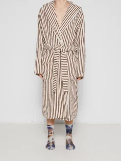 Hooded Badekåbe i Kodiak Stripes