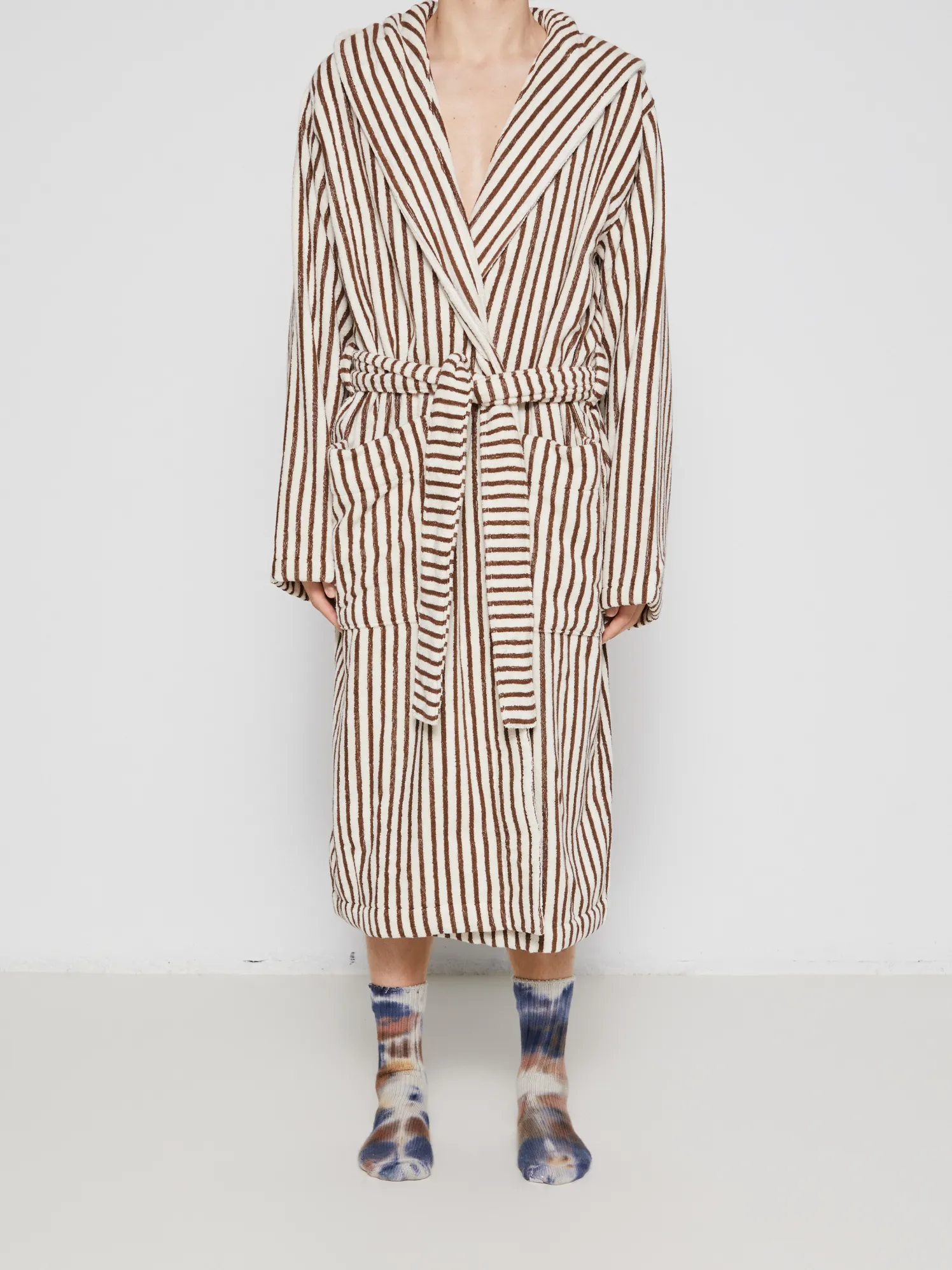 Hooded Badekåbe i Kodiak Stripes