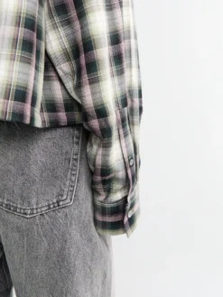 Hætte Overshirt i Sort og Grøn