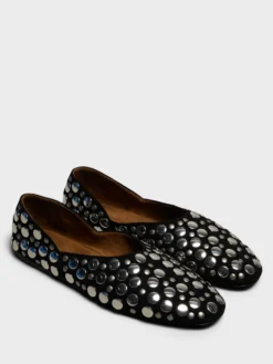 Jane Flat with Studs i Sort