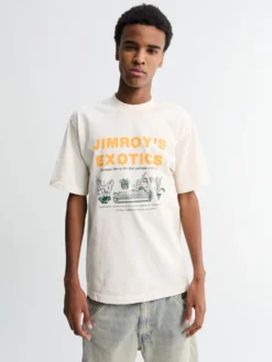 Jimroys Exotics kortærmet T-shirt i Creme