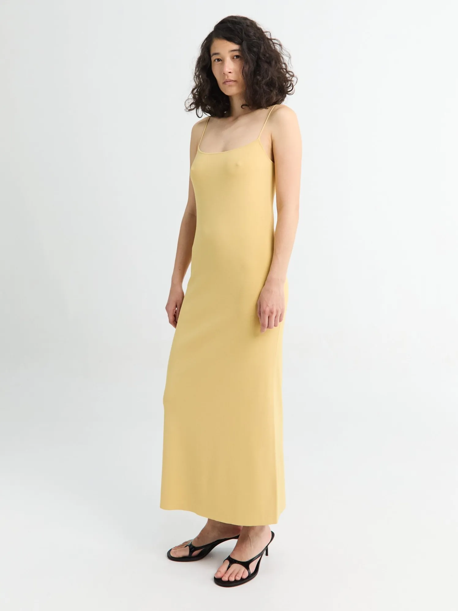 Keira Knit Midi Kjole i Gul
