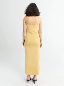 Keira Knit Midi Kjole i Gul