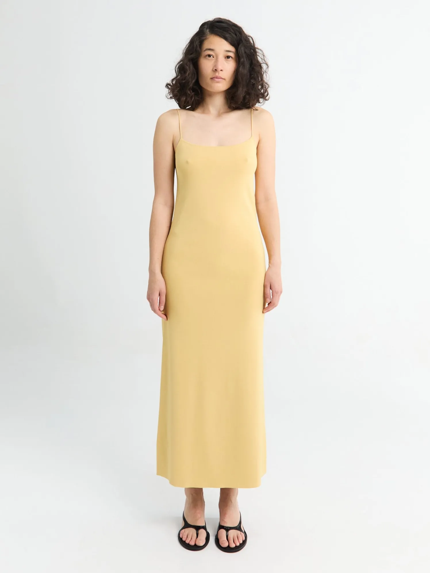 Keira Knit Midi Kjole i Gul