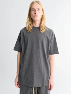 Klassisk kortærmet T-shirt i Koksgråmeleret