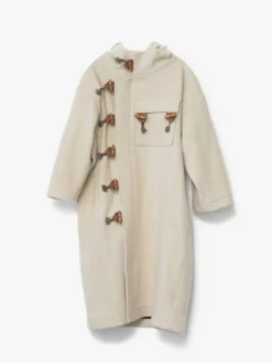 Klippan duffelcoat i kogt uld i Oatmeal