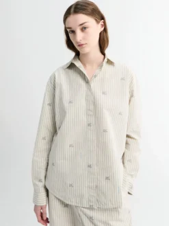 La Chemise Simon Shirt i Jacquard Lam Stribes Log