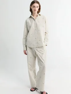 La Chemise Simon Shirt i Jacquard Lam Stribes Log