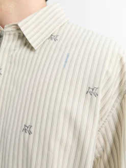La Chemise Simon Shirt i Jacquard Lamb Stripes Log