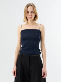 La Maille Plumetis top i Dark Navy
