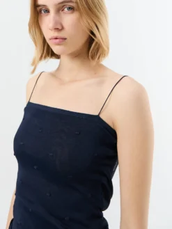 La Maille Plumetis top i Dark Navy