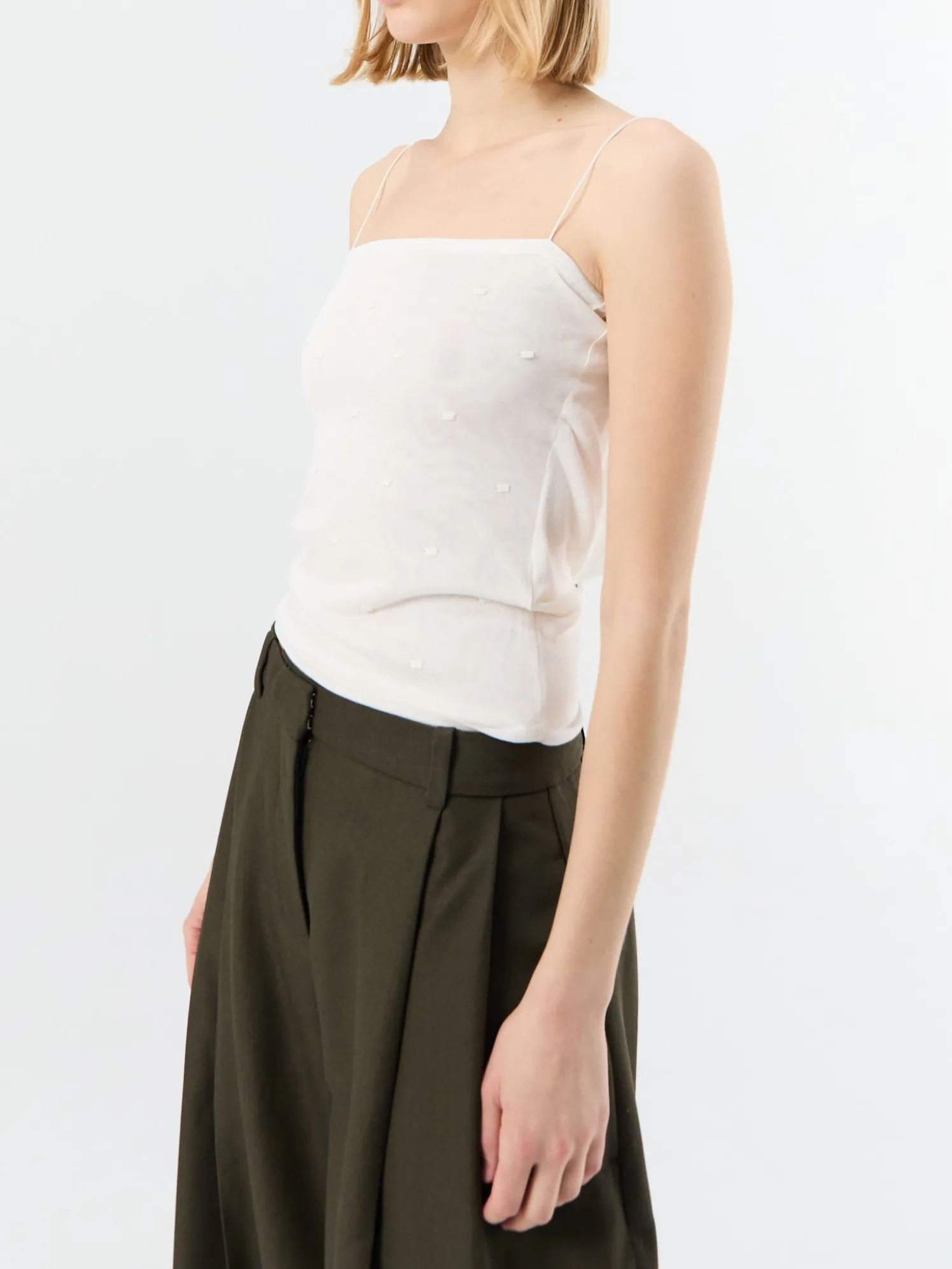 La Maille Plumetis top i Off White
