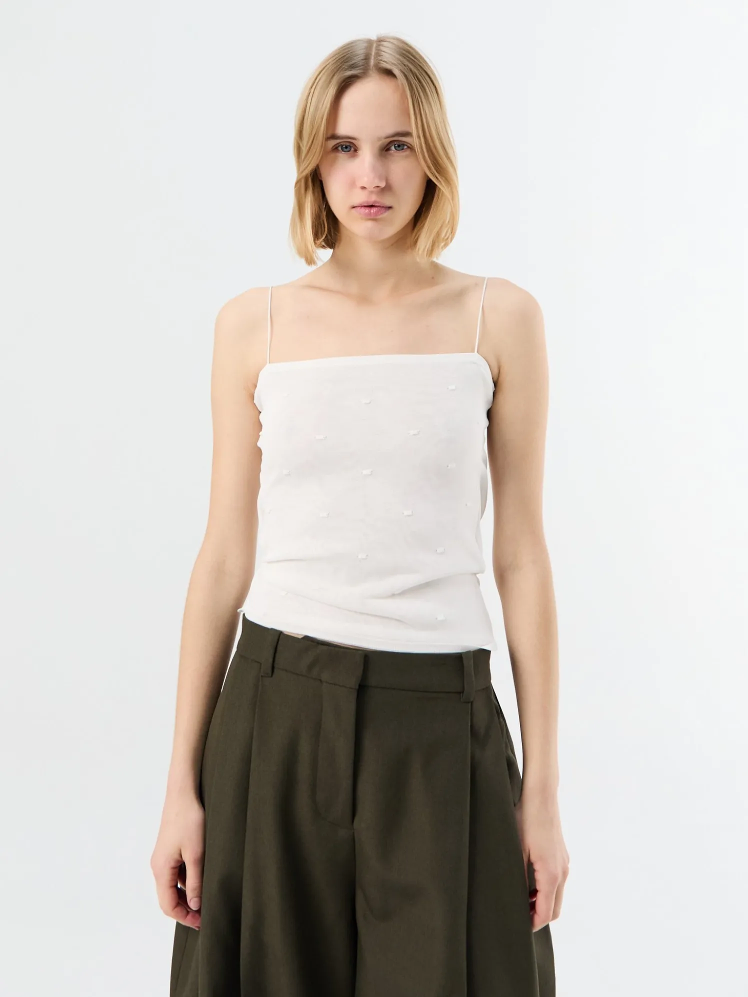 La Maille Plumetis top i Off White