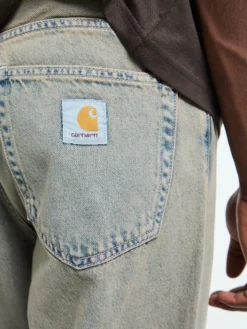 Landon Pants i Blå og Leather Garment Dyed