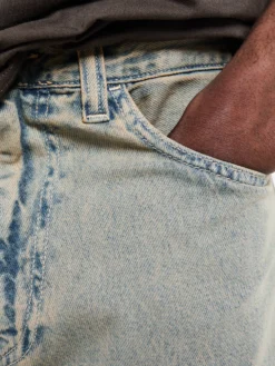 Landon Pants i Blå og Leather Garment Dyed