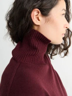 Langærmet Jumper med Splitkrave i Cherry
