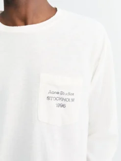 Langærmet Logo T-Shirt i Optic Hvid