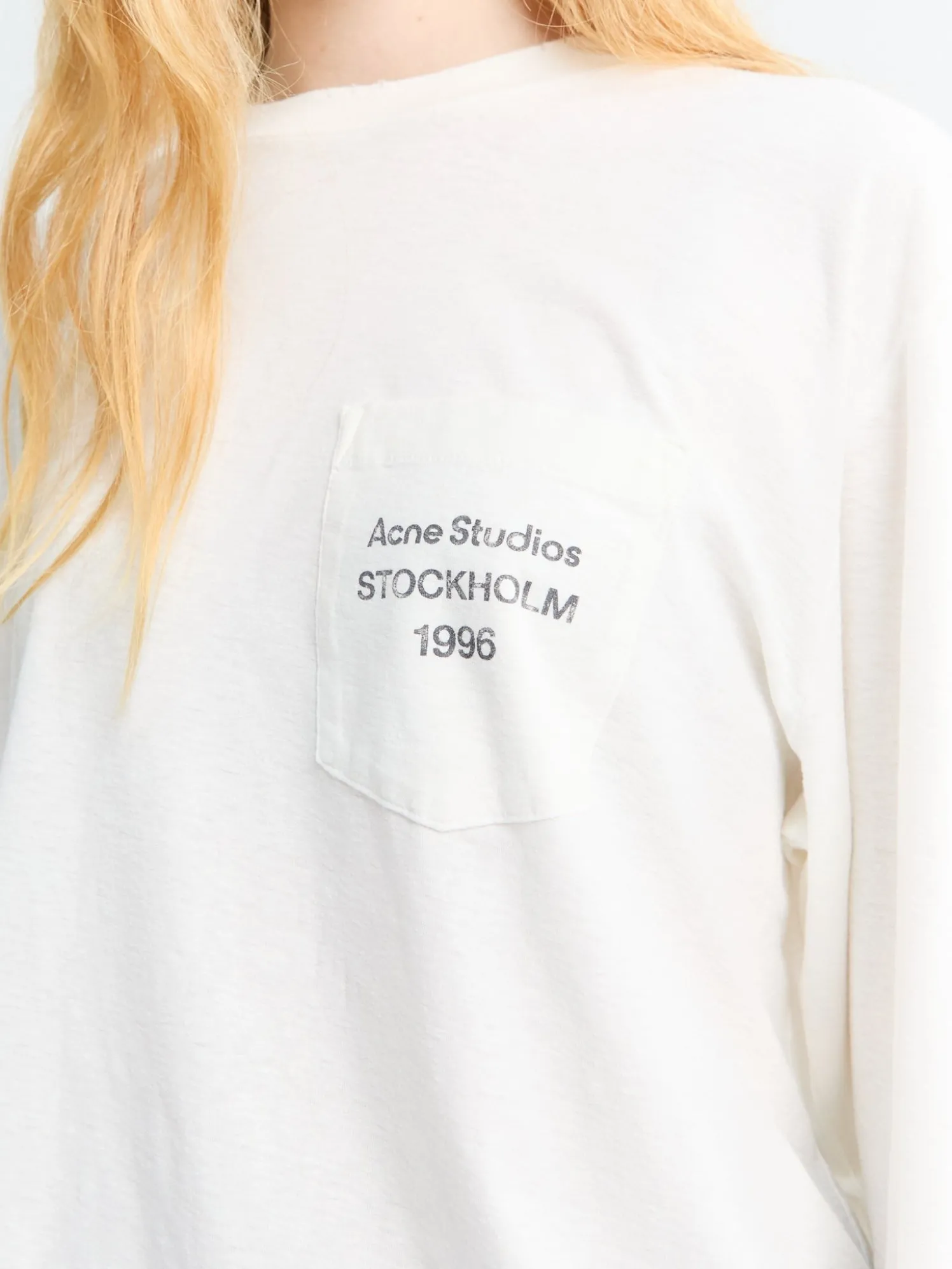 Langærmet Logo T-Shirt i Optic Hvid