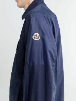 Langærmet Skjorte med Logo Patch i Navy Blå
