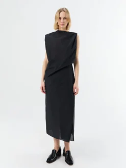 La Robe Drap Dress i Sort