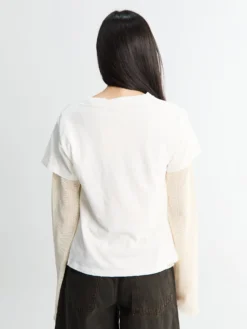 Layered Mesh T shirt i Off-White