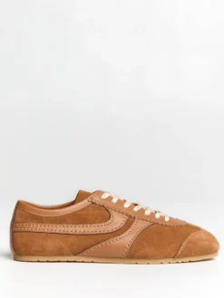 Læderbeklædte Ruskindssneakers i Brun