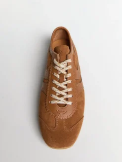 Læderbeklædte Ruskindssneakers i Brun