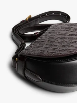 Læder Crossbody Taske i Taupe