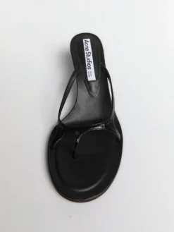 Læder Kitten Heels i Sort