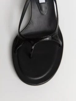 Læder Kitten Heels i Sort