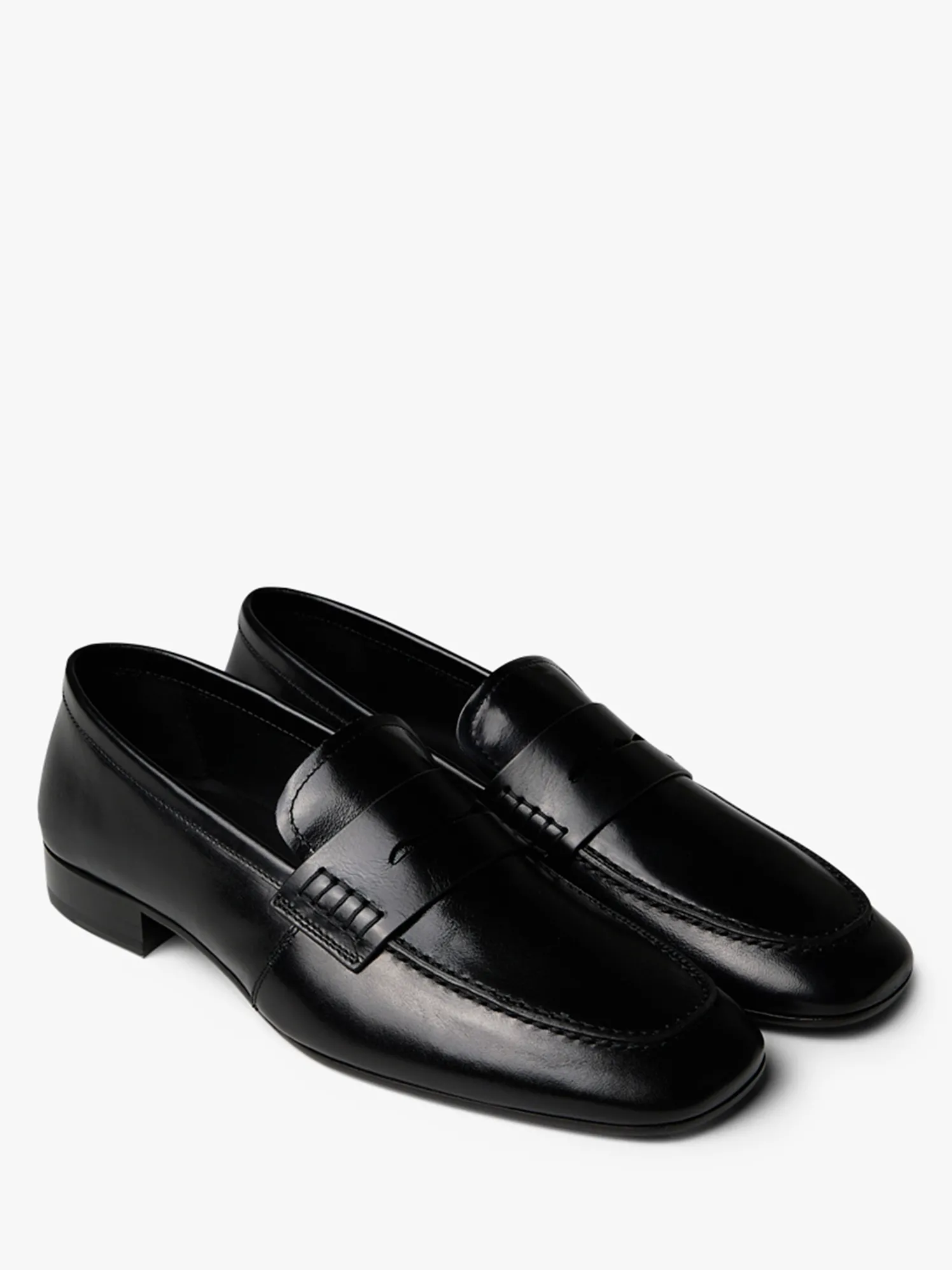 Læder Loafers i Sort