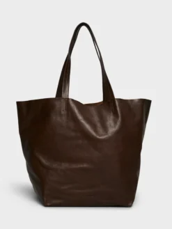 Læder Tote Bag i Brun